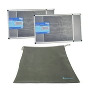 Fenestrelle Adjustable Window Screen 2 Pack. 20" High with Durable Aluminum Frame. Fits Windows 28" - 54" Wide. Vertical Orientation Adjustable. Storage Bag Included