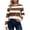 Brown1, variant on Women's Long Sleeve Striped T-Shirts Casual Crewneck Basic Tops Color Block Womens Tee Blouses