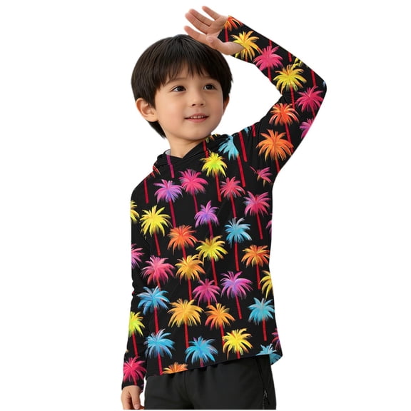 OGLCCG Boys UPF 50 Athletic Hoodies Youth Long Sleeve Sun Protection Pullover Tops with Thumbhole Lightweight Fishing Shirts 5-15 Years