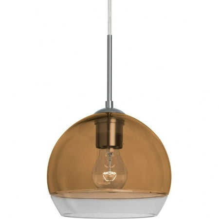 

1JT-ALLY8AM-SN-Besa Lighting-Ally 8 - 1 Light Cord Pendant-Satin Nickel Finish-Amber/Clear Glass Color