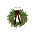 thumbnail image 3 of Norfolk Pine Wreath with Red Bow for Front Door, Real Touch Norfolk Pine Wreath Artificial Green Wreath Greenery Realistic Wreath Holiday Decoration for Home Decor, 3 of 9