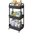 thumbnail image 1 of Carrito de almacenamiento Lainesia de 3 niveles con ruedas bloqueables, negro, 1 of 8