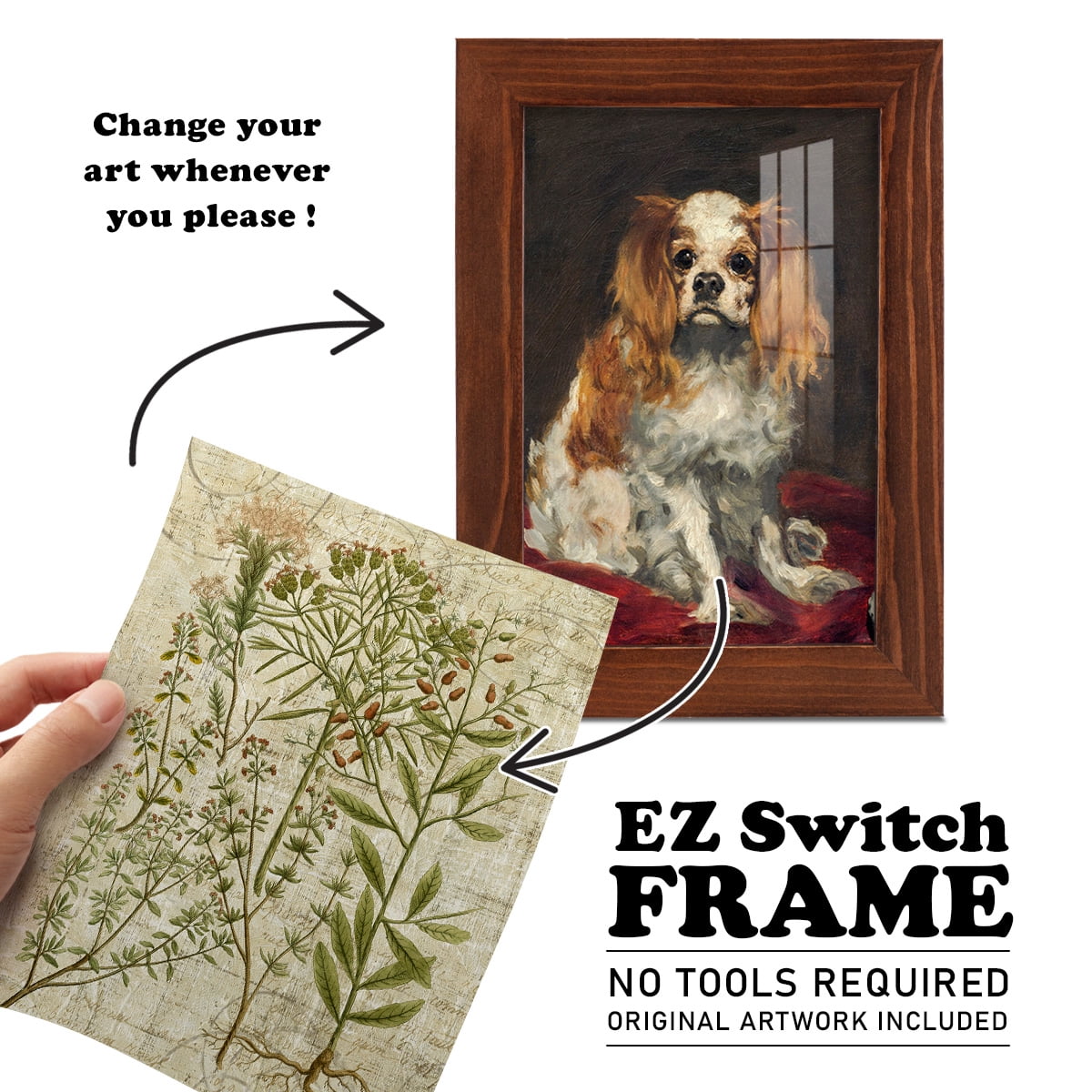 Garden Verses I -Framed Print w/glass-Chestnut