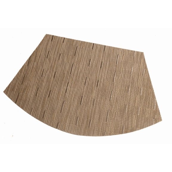 Round Table Placemats Set of 4 Wedge Placemats Heat Resistant Round Table Mats Wipe Clean (4, Tan)