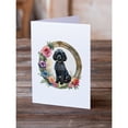 thumbnail image 2 of Black Poodle and Flowers Greeting Cards and Envelopes Pack of 8 7 in x 5 in, 2 of 3