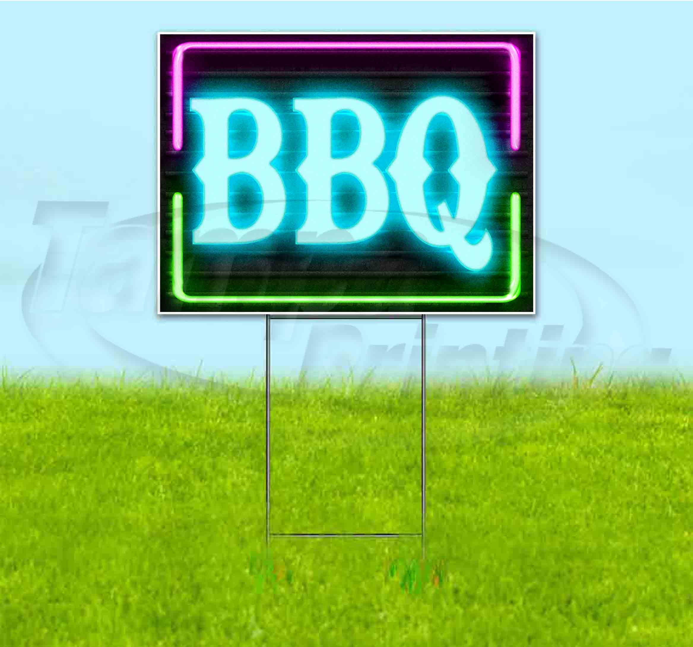 BBQ NEON (18" x 24") Yard Sign, Quantity Discounts, MultiPacks