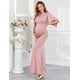 thumbnail image 4 of Vestido largo de maternidad AISWI Maxi con faja de flores rosa empolvado, 4 of 6