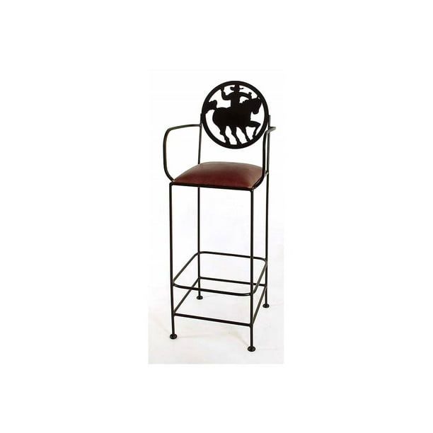 Frontier Wrought Iron Bar Counter, Wrought Iron Bar Stools With Arms