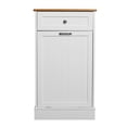 thumbnail image 3 of Eclife 10 Gallons Tilt Out Wooden Trash Can Cabinet, Adult, MDF, White, 1 Compartment, 3 of 8