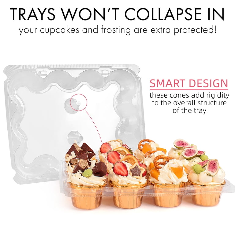 LotFancy 12-Cavity Cupcake Carrier Containers, 5-Pack photo 4