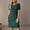 Green, variant on Morttic Women's Solid Color Textured Waffle Crew Neck Short Sleeve Loose Mini Dress with Pockets for Office & Vacation Navy Blue,L