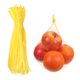 thumbnail image 1 of Paquete de 100 bolsas de malla reutilizables para productos, bolsas de almacenamiento de red lavables de 35 cm, reutilizables para frutas, verduras y mariscos, amarillas, 1 of 5