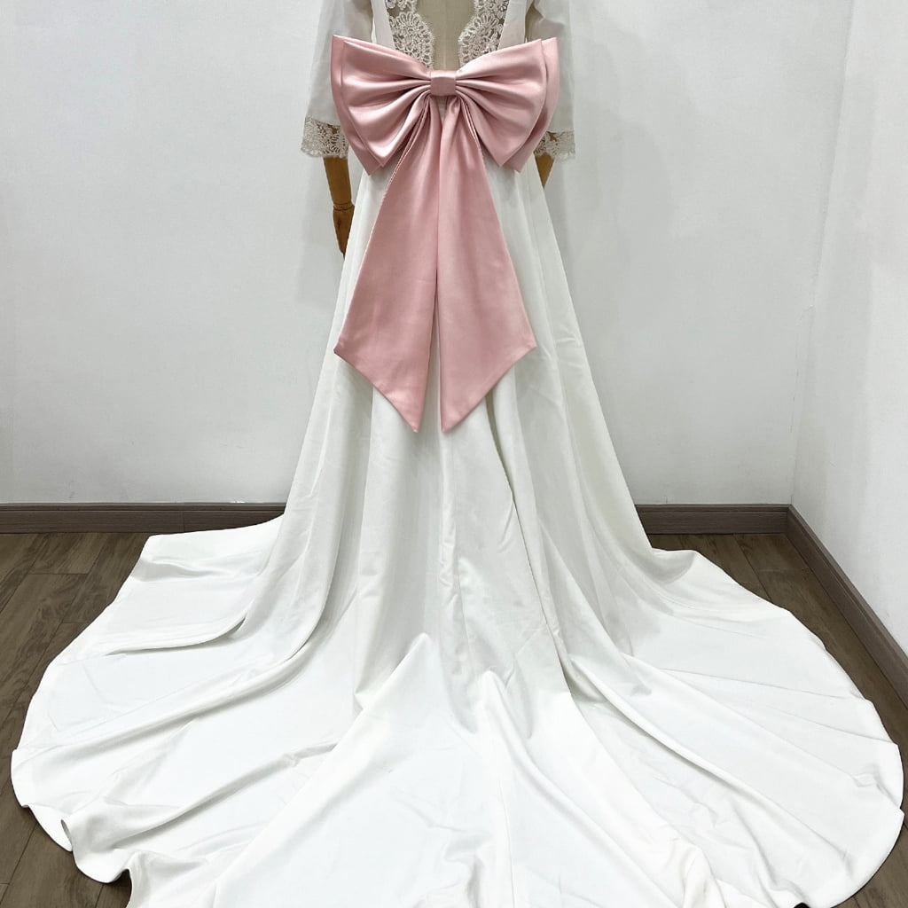 lanema Wedding Dress Bowknot Detachable Waist Ornament Bowknot for Stage Show Elegant