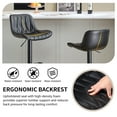 thumbnail image 6 of FIRAVOE Swivel Bar Stools Set of 3 (Adjustable Height 25"-33") Counter Height Bar Stools with Back, Modern Faux Leather Black Barstools for Kitchen Island, 6 of 9