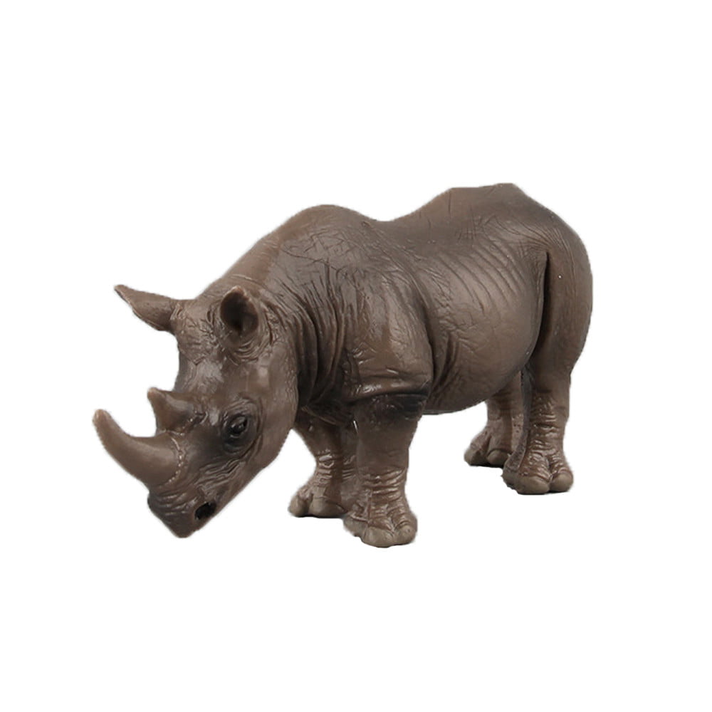 Lifelike Plastic Rhinoceros Animal Figure Model Preschool Toy Party Favor #3 