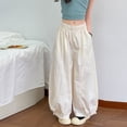 thumbnail image 2 of lnmuld Girls Lightweight Textured Balloon Pants Elastic High Waist Curved Split Seam Elastic Loose Casual Daily Pants Size:13-14 Years, 2 of 5