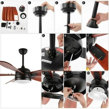 SAFAVIEH Ceiling Light Fan Durden Led Lt 57" Ceiling Fan Black