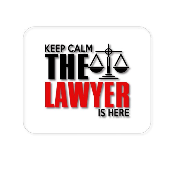 DistinctInk Mouse Pad - 1/4" Foam Rubber - Keep Calm The Lawyer Is Here