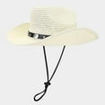 thumbnail image 4 of Summer Holiday Fashion Casual Style Sun Hat With Lanyard Outdoor Shade Cowboy Hat, 4 of 4