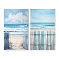 thumbnail image 2 of Designart "Coastal Simplicity Beach Fence II" Coastal Beach Wall Art Set Of 2 - Turquoise Beach Canvas Set For Living Room Decor, 2 of 7