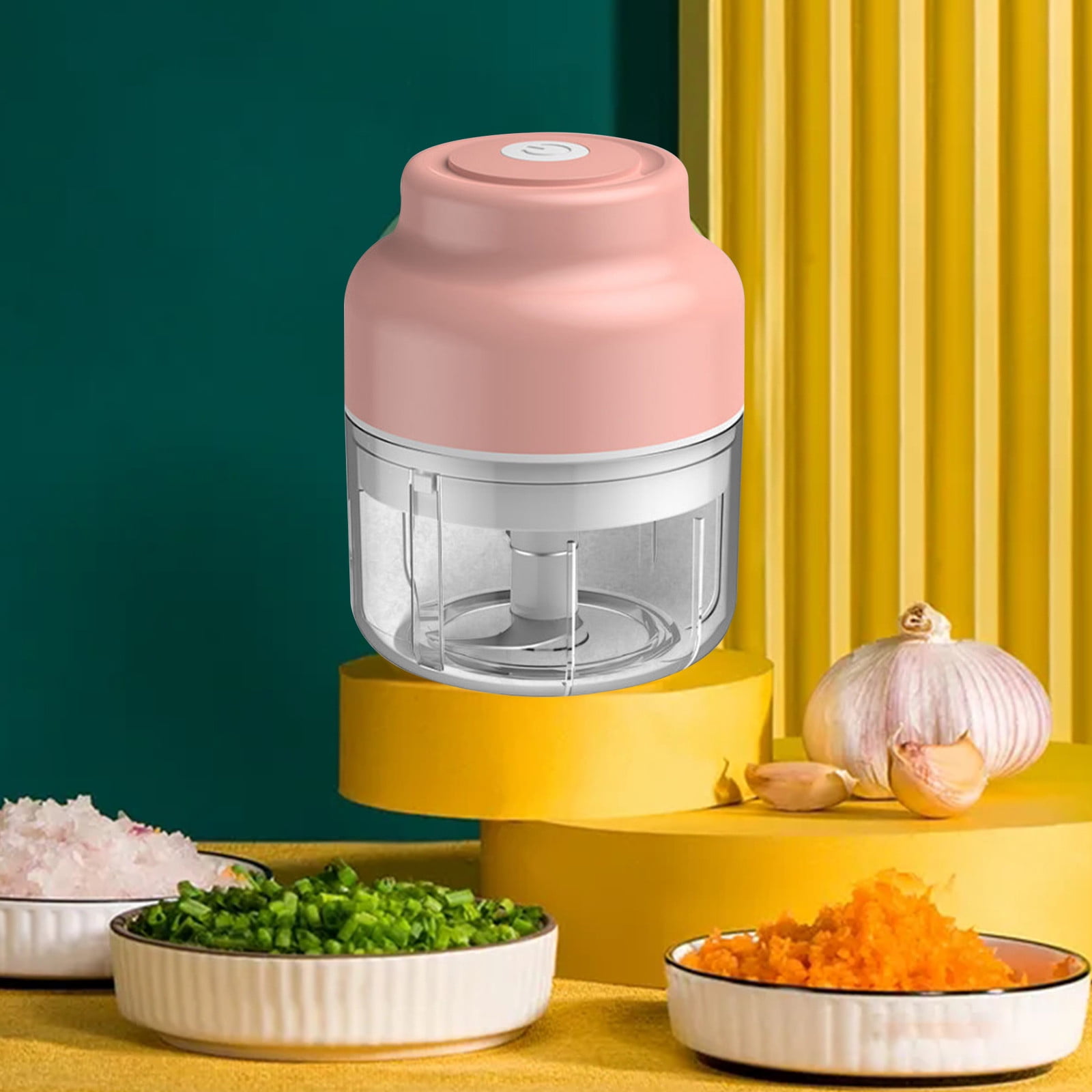 Zell Cordless Electric Small Food Processor, Mini Food Chopper For Garlic Veggie  Vegetables Fruit, Salad Mincing & Puree, Kitchen, 1 Cup 250Ml, Bpa Free,  Pink 