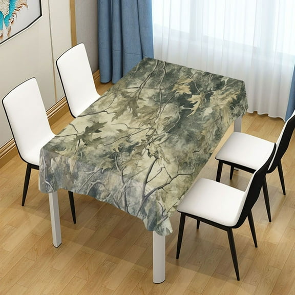 54x54 Inch Tablecloth Polyester Square Tablecloth for Home Kitchen Dinner Decor Green Camouflage Pattern