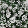 thumbnail image 3 of Copos de nieve blancos grandes, adornos navideños, copos de nieve colgantes con purpurina de plástico grande para decoraciones para árboles de Navidad, 3 of 4