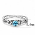 thumbnail image 2 of Rings for Women Silver 316L Stainless Steel DA116 - AAA Grade Cubic Zirconia in Sea Blue, 2 of 6