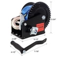 thumbnail image 2 of S-HOME 1200LBS Hand Winch, 19.6FT Steel Cable, 4:1 Gear Ratio, Two-Way Ratchet for Trailer, Boat, ATV Towing, 2 of 11
