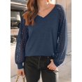 thumbnail image 5 of FUNING Womens Long Sleeve Shirts V-Neck Lace Tops Business Casual Blouses Tee Trendy 2025 Fall Fashion Outfits Clothes, 5 of 6