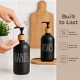 thumbnail image 6 of HBK Glass Soap Dispenser Set with Bamboo Tray, Matte Black Dish and Hand Soap Bottles for Kitchen Sink, 2 Count, 6 of 8