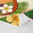 thumbnail image 5 of Castle Fairy Floral Ukulele Beach Bed Spread Queen,Hibiscus Palm Summer Coastal Graphic Queen Coverlet Set,Orange Blue, 5 of 7