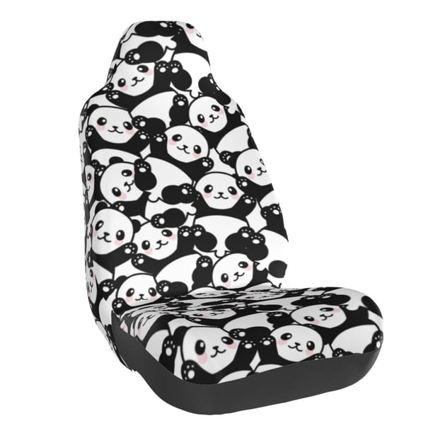 Balery Seamless Pattern Cute Panda Funda de Asiento para Auto con Diseño - Cubierta Frontal Suave y Transpirable con Protector Antideslizante- 1 Unidad