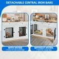 thumbnail image 5 of Dextrus 60" Large Double Door Dog Crate Furniture with Locks, Indoor Dog Cage Table with Removable Divider & 2 Storage Drawers, White, 5 of 10