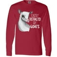 thumbnail image 3 of Inktastic Easily Distracted by Goats Cute Goat Long Sleeve T-Shirt, 3 of 5