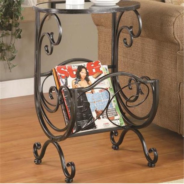MAGAZINE RACK/GUNMETAL1;9"X17"X26"