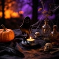 thumbnail image 6 of WWG Halloween Wooden Candle Holder, Spooky Silhouette Candlestick Holders for Tea Lights, Solid Wood Tabletop Decor with Hollow Cutout Projection for Fall Decorations, Birthday Gifts for Women, 6 of 7