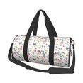 thumbnail image 2 of Xecao Summer Floral print Round Travel Duffel Bag is a foldable gym bag with an inner pocket, perfect for travel sports, 2 of 8