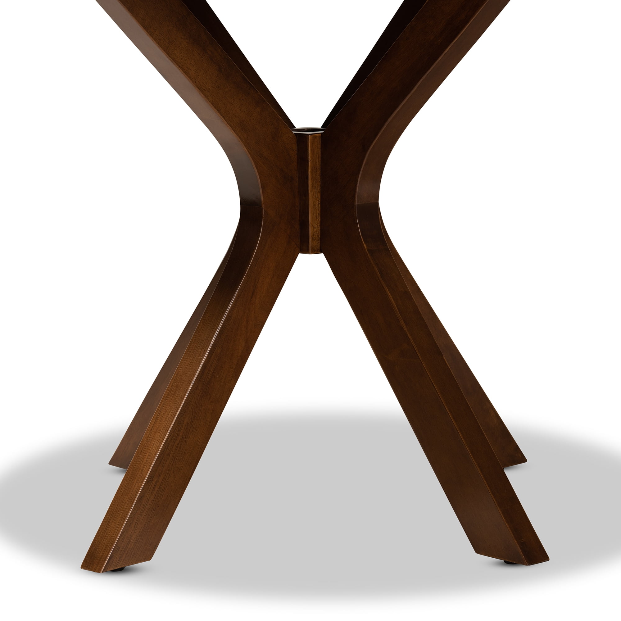 Baxton Studio Kenji Walnut Brown Finished 34-Inch-Wide Round Wood Dining Table