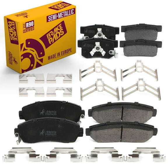 Metrix Premium Chassis Parts - Front & Rear Semi-Metallic Disc Brake Pad Set Fits 2012-2015 Honda Crosstour, 2012-2016 CR-V, Made in Europe