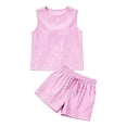 thumbnail image 5 of Arlun Women's Trendy Striped 2 Piece Sets Summer Sleeveless Crew Neck Tank Top Matching Drawstring Shorts Sets Casual Relaxed Fit Comfortable Beach Vacation Outfits 2026 Pink XL, 5 of 5