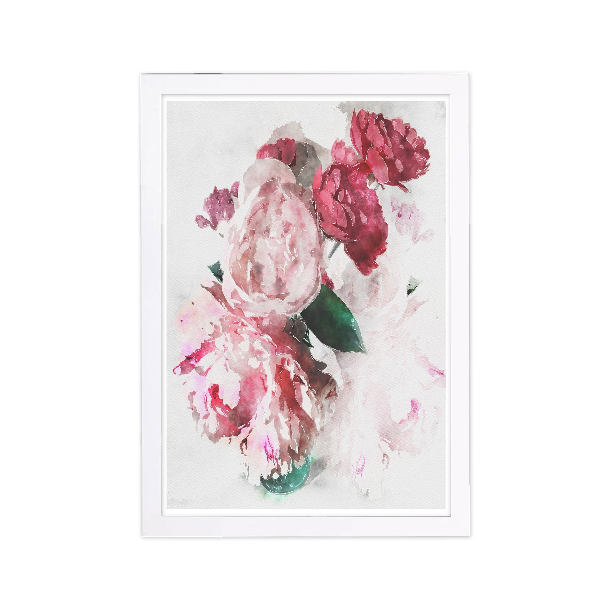 Wynwood Studio Floral and Botanical Framed Wall Art Prints 'Peony Vase