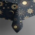 thumbnail image 3 of Dark Blue Sun Moon Star Pattern Rectangle Tablecloth 60"x102",Waterproof Polyester Rectangle Table Cloth, Wipeable Spillproof Polyester Tablecloth for Dining, Camping, Indoor and Outdoor, 3 of 6