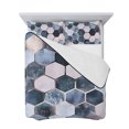thumbnail image 7 of Navy Blue Grey Queen Size Down Alternative Comforter, Lightweight Comforter Quilt Bedding Set with Pillow Shams Modern Abstract Art Geometric All Seasons Bed Comforter Duvet Insert 90"x96", 7 of 7