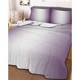 thumbnail image 2 of Dark Purple Ombre Summer Quilt Set Twin Size,Soft Quilted Bedding Set with 2 Pillow Shams,Purple White Gradient Modern Abstract Art Lightweight All Season Bedspread Coverlet for Bedroom 68"x86", 2 of 6