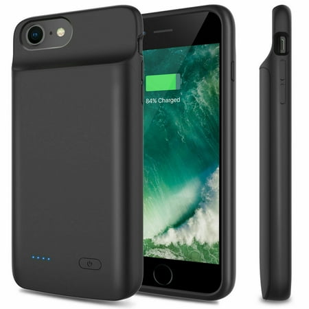 Iphone 8 Plus, Iphone 7 Plus ,Iphone 6S / 6 Plus Battery Case, 4000mAh Protable Rechargeable Extended Charging Backup Battery Case with Kickstand (black)