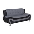 thumbnail image 4 of Home Square 2-Piece Set with Faux Leather Sofa and Loveseat in Black & Gray, 4 of 12