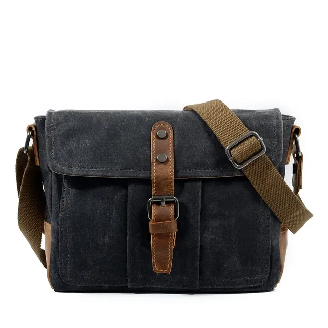 LNGOOR Sac à Bandoulière Rétro en Toile Décontracté Simple Sac à Main Imperméable pour Hommes