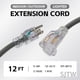 thumbnail image 2 of Cable de extensión EP de 12 pies iluminado para exteriores, 12/3, SJTW, 15 A, 125 V, 2 of 7
