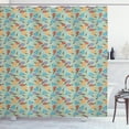 thumbnail image 1 of Animal Shower Curtain, Hand Drawn Snails and Mollusks with Colorful Vortex Shape Shells Repeating Pattern, Fabric Bathroom Set with Hooks, 69W X 75L Inches Long, Multicolor, by Ambesonne, 1 of 3